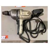 Vintage heavy duty electric drill with handle, powers up, working condition unknown,  needs a new cord, see pictures for details.