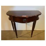 Demi-lune one drawer console table, believed to be Federal/Neoclassical style. See pictures for details.