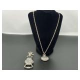 Vintage, silver-tone, Château antimagnetic Swiss-made mechanical pocket watch with an ornate embossed case, the dial face appears to have had moisture issues, also includes a Cedar Creek pocket watch