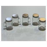 Petite handled storage jars, set of five, see pictures for details.