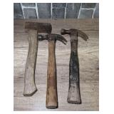 PAIR OF HAMMERS AND HATCHET