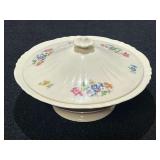 Vintage O. P. Co. Syracuse China Federal Shape covered and footed serving bowl with floral motif, approximately seven pieces, see pictures for details.