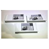 Small floating shelves, set of three, still new in the package, see pictures for details.