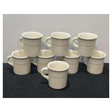 Vintage Homer Laughlin coffee mugs, set of eight, see pictures for details.