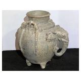 Vintage elephant themed planter/urn, footed, see pictures for details.