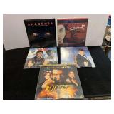 Laser movie discs, set of five, assorted titles, see pictures for details.