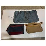 Samsonite soft sided luggage bags, two pieces, also includes an American Tourister garment bag, see pictures for details.