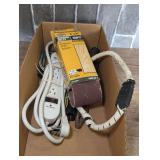 POWER BLOCK, 3-IN X 21 IN 120 GRIT SANDING BELTS, BOAT TRAILER WIRING, HEAVY DUTY PLIERS, AND MORE