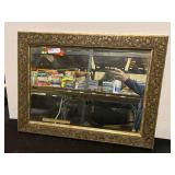 Ornately framed occasional mirror, see pictures for details.