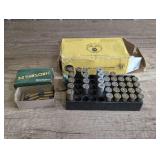 ASSORTED AMMUNITION INCLUDING REMINGTON .22 SUBSONIC HOLLOW POINT, .38 SPECIAL CASES FOR RELOADING, .38 SPECIAL SHELLS INCLUDING SNAKE SHOT, HOLLOW POINT, AND MORE