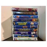 VHS tapes, assorted titles, approximately 10, see pictures for details.