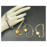 Assorted vintage ladies watches, four pieces, some rust/moisture issues, includes Benrus, and more. See pictures for details.