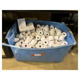 Tub of receipt paper rolls, please inspect this item to make sure it fits your needs, see pictures for details.