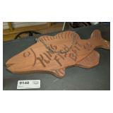 HAND CARVED FISH MOTIF KING FISH BAIT CO. HANGING SIGN