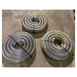 Clear flexible hose, approximately 1 3/4” O. D., and approximately 30’ total. See pictures for details.