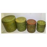 Vintage metal canister set, see pictures for details.
