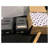 Epson receipt printer, working condition unknown, also comes with two boxes of receipt paper rolls, see pictures for details.
