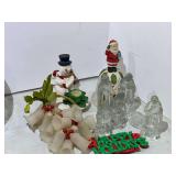 Assortment of Christmas decor, includes a clear glass nativity, and more. See pictures for details.