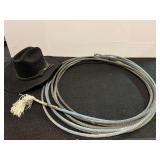 Rattler Rope, GT4 Lite Team Rope, comes with a Par-Vel hat. The hat has one small blemish on the underside of the rim, not visible, see pictures for details.