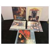 Laser movie discs, set of five, assorted titles, see pictures for details.