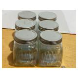 Ribbed storage jars, six pieces, see pictures for details.