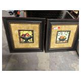 Framed and matted fruit themed wall art, set of two, see pictures for details.