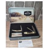 BUCK KNIVES GIFT SET WITH ORIGINAL TIN AND WARRANTY