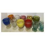 Vintage footed goblets, approximately 11 pieces, see pictures for details.