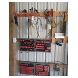 ALL ITEMS HANGING IN WALL AREA MARKED 9006 INCLUDING DRIVERS, WIRE BRUSH, HANGING SOCKET / TOOL ORGANIZERS, AND MORE