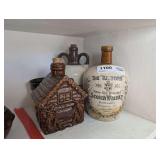 VINTAGE POTTERY WHISKEY BOTTLES AND MUG