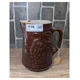 ANTIQUE UHL POTTERY BROWN-GLAZED STONEWARE PITCHER