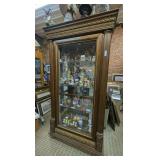 LARGE MIRROR BACK LIGHTED CURIO CABINET WITH SIDE ENTRY DOORS *** SPECIAL PICKUP INSTRUCTIONS ***