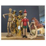 ALL FIGURINES AND BIRDHOUSE ON CABINET TOP SECTION MARKED 1433