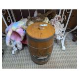 ALL ITEMS ON BOTTOM SHELF AND FLOOR IN FRONT MARKED 1353 INCLUDING DUCK MOTIF BARREL AND STUFFED ANIMALS