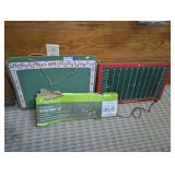 HORSESHOE SET, OLD SCHOOL BULLETIN BOARD, AND VINTAGE TUDOR TRU- ACTION ELECTRIC FOOTBALL GAME