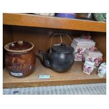 HULL POTTERY AND MCCOY COOKIE JARS PLUS DECORATIVE KITCHEN CONTAINERS