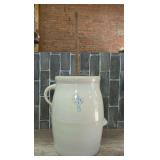 ANTIQUE LOUISVILLE POTTERY CO. NUMBER 5 "CHIEF" BUTTER CHURN WITH LID AND DASHER