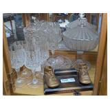 DECORATIVE VINTAGE FORMAL GLASS AND MORE ON SHELF SECTION MARKED 1140