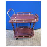 TWO-TIER ROLLING SERVING CART