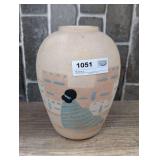 NAVAJO INDIAN SAND ART VASE, HAND SIGNED