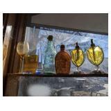 VINTAGE GLASS IN UPPER SHELF AREA MARKED 1004