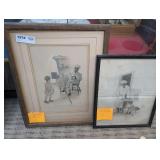 PAIR OF OLD FRAMED CREAM OF WHEAT ADS