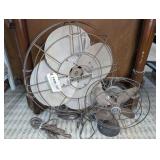PAIR OF OLD OSCILLATING FANS INCLUDING ROBBINS & MYERS AND COLD WAVE