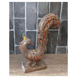 VINTAGE DECORATIVE HAND-PAINTED CERAMIC ROOSTER FIGURINE