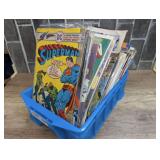 SMALL TUB FILLED WITH COMIC BOOKS