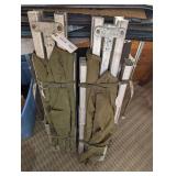 PAIR OF FOLDING METAL FRAME MILITARY COTS