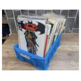 SMALL TUB FILLED WITH COMIC BOOKS