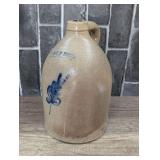 ANTIQUE E. & L. P. NORTON SALT GLAZED POTTERY JUG