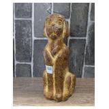 VINTAGE DECORATIVE STONEWARE DOG FIGURINE