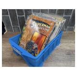 SMALL TUB FILLED WITH COMIC BOOKS